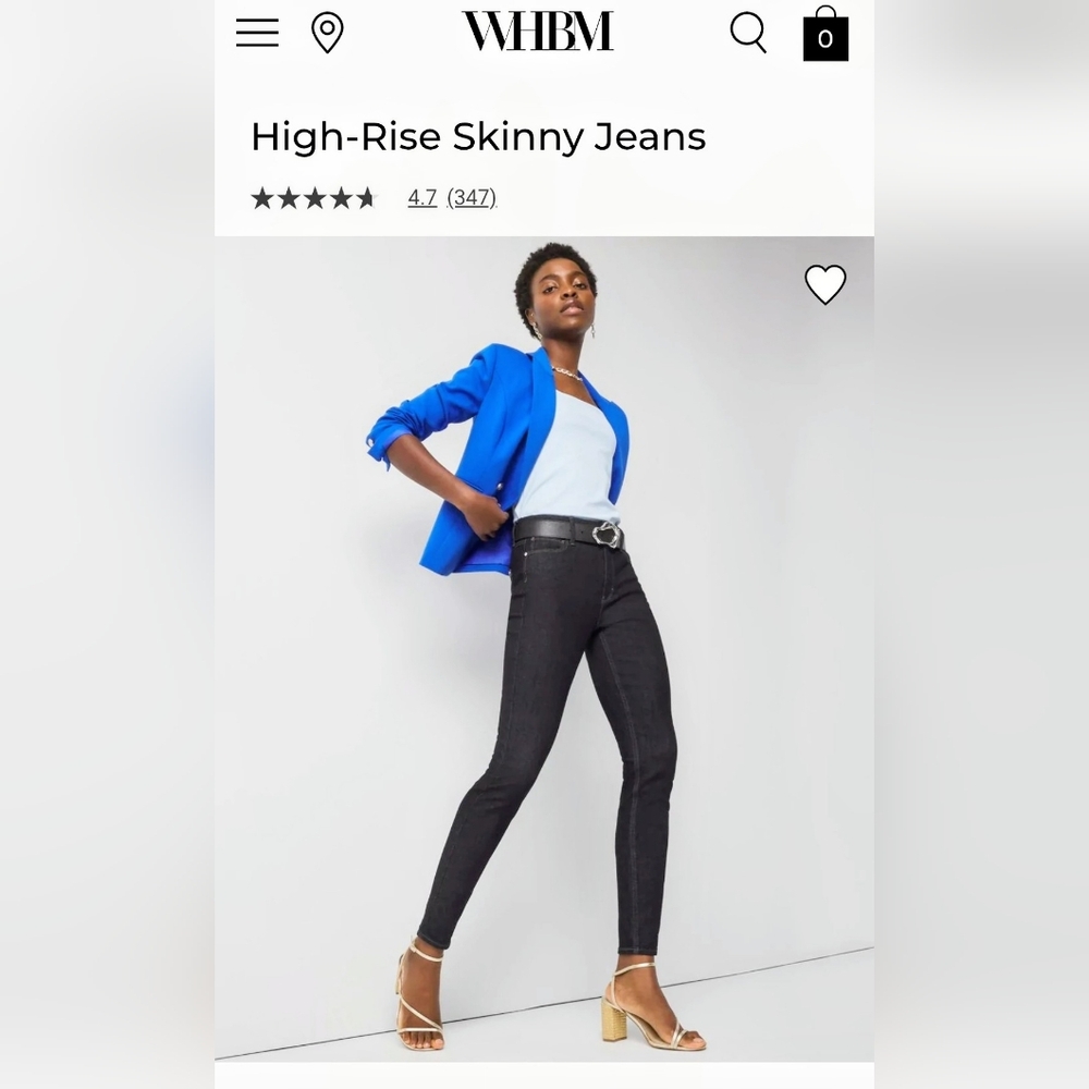WHBM Dark Blue Highrise Skinny Ankle Sculpt Jeans